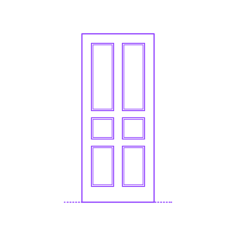 Buildings Exterior Doors Solid Entry Door Mix 6 Panels Squares Line Art Illustration Svg, Free Vectors File